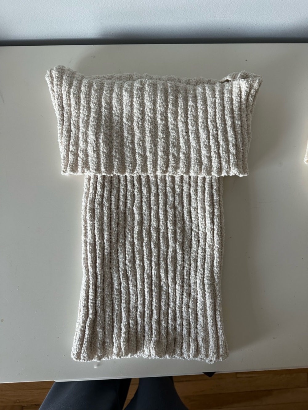Ribbed off the shoulder top - Cream
